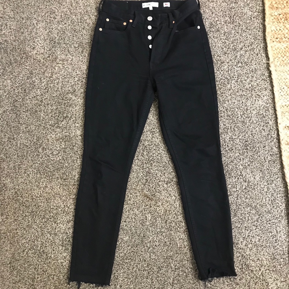 Re/done Originals Black Stove Pipe Jeans